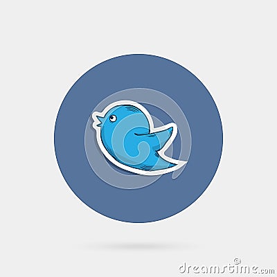 Blue doddle bird Vector Illustration