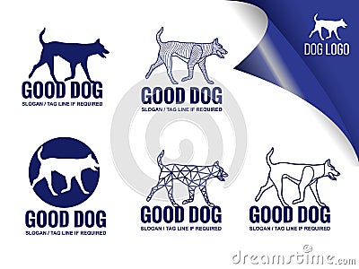 Blue dog logo vector design elements style Vector Illustration