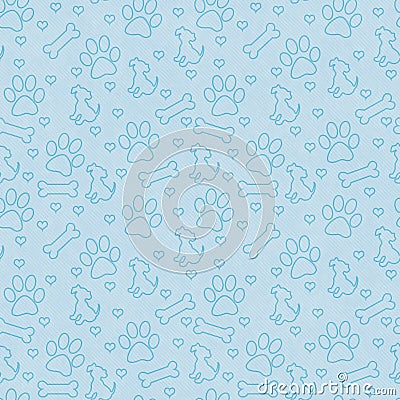 Blue Doggy Tile Pattern Repeat Background Stock Photo