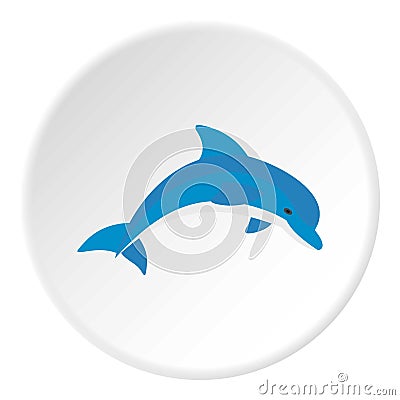 Blue dolphin icon circle Vector Illustration