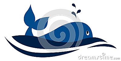 Blue dolphin, illustration, vector Vector Illustration