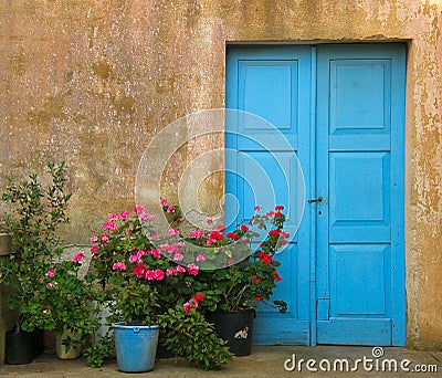 Blue Door Stock Photo