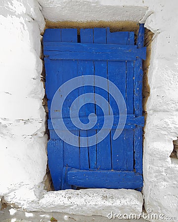 Door of a typical Mediterranean island house Stock Photo