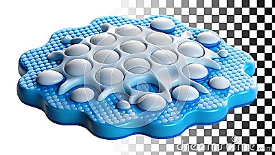 Blue dotted pad, textured surface, bumpy material, and tactile element png transparent image Generative AI Stock Photo