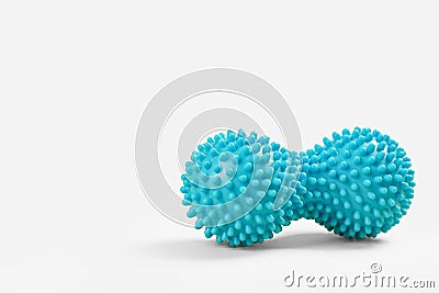 Blue double or peanut spikey ball massager Stock Photo