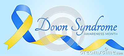 Blue Down Syndrome Awareness Month Banner Illustration Vector Illustration