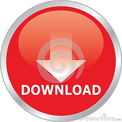 Blue download button for internet website use round shape download button vector file image Vector Illustration