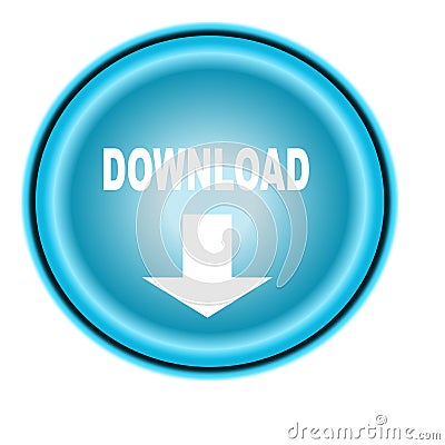 Blue download button Stock Photo