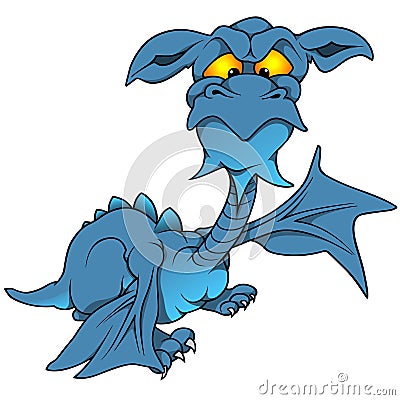 Blue Dragon Vector Illustration