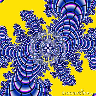 Blue dragon flower fractal geometries, abstract texture, graphics Stock Photo