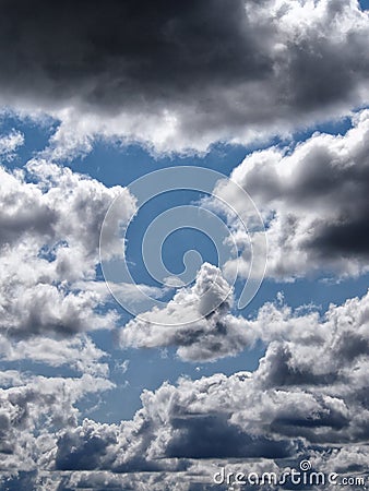 Blue dramatic clouds Stock Photo