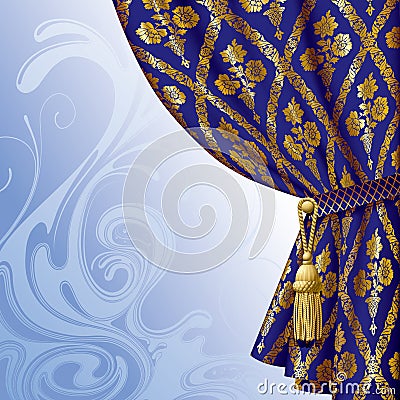 Blue drape Vector Illustration