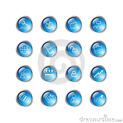 Blue drop business icons Vector Illustration