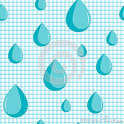 Blue drops, rainy day. Enuresis, incontinence and micturition drops. Medicine medical problems. Vector Illustration