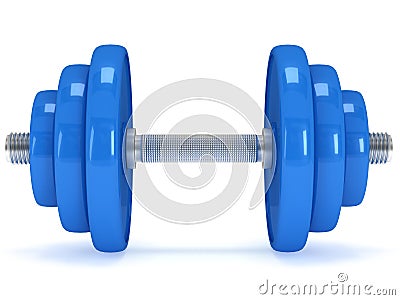 Blue Dumbbell Stock Photo