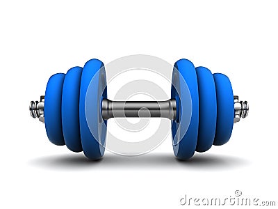 Blue dumbell Cartoon Illustration