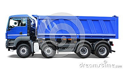 Blue dump truck Stock Photo