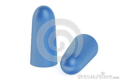 Blue earplugs Stock Photo