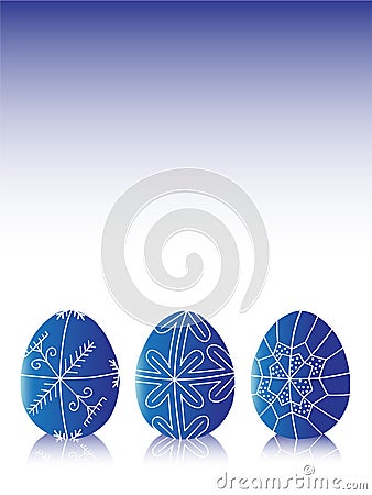 Blue easter eggs Vector Illustration