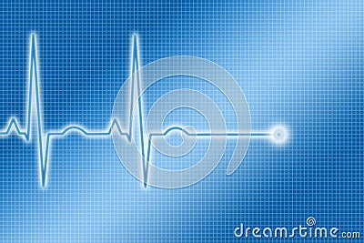 Blue ECG Trace Stock Photo