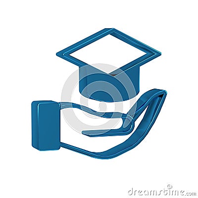 Blue Education grant icon isolated on transparent background. Tuition fee, financial education, budget fund, scholarship Stock Photo