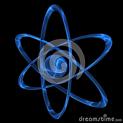 Blue electric atom Stock Photo