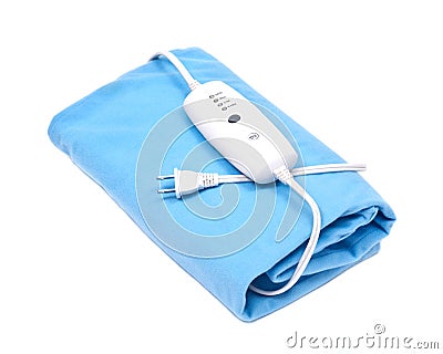 Blue electric heating pad Stock Photo