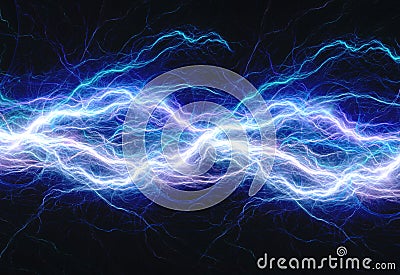 Blue electric lightning Stock Photo