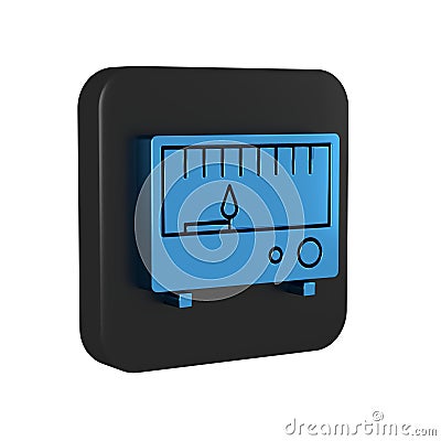 Blue Electrical measuring instruments icon isolated on transparent background. Analog devices. Electrical appliances Stock Photo