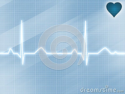 Blue electrocardiogram track Stock Photo