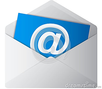 Blue email symbol Stock Photo