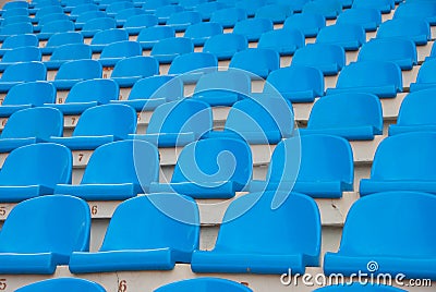 Blue empty stadium seats Stock Photo