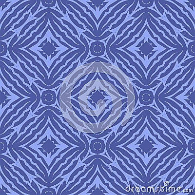 Blue Endless Texture. Oriental Geometric Ornament Vector Illustration