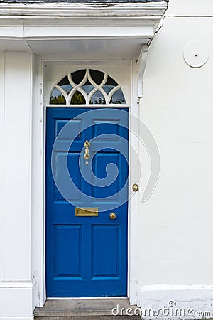 Blue entrance door Stock Photo