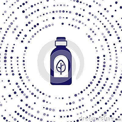 Blue Essential oil bottle icon isolated Blue background. Organic aromatherapy essence. Skin care serum glass drop Vector Illustration