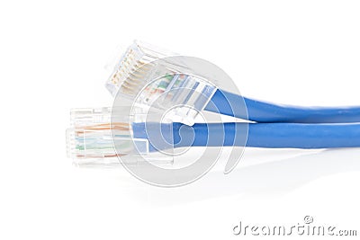 A blue ethernet cable Stock Photo