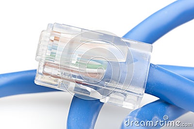 A blue ethernet cable Stock Photo