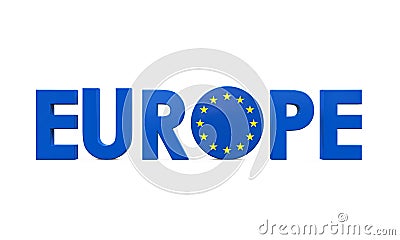 Blue Europe Text Stock Photo