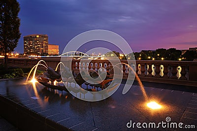 Blue evening in columbus Stock Photo