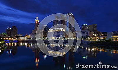 Blue evening in columbus Stock Photo