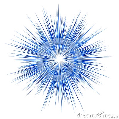 Blue explosion graphic design on white background Vector Illustration