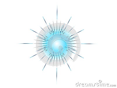 Blue explosion on white background vector illustration Vector Illustration