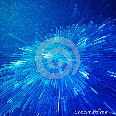 Blue extrude geometric abstract background for technology Stock Photo