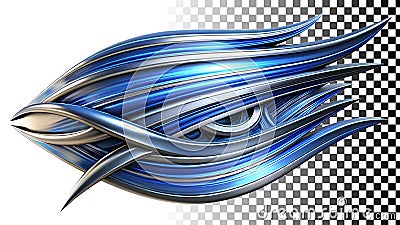 Blue eye shape, abstract design, futuristic vision element png transparent image Generative AI Stock Photo
