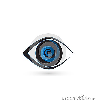 Blue eye swirly iris vector icon Vector Illustration