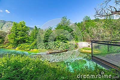 Blue Eye water spring of Albania Stock Photo