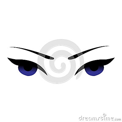 Blue Eyes Eyelash Eyebrows Vector Illustration Vector Illustration