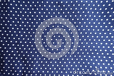 Blue fabric with polka dot print Stock Photo