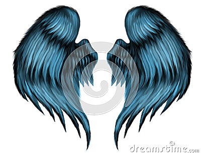 Blue Feather Wings Stock Photo