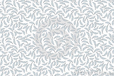 Blue feathers pattern. Seamless vector. Calm soft and light textile texture. Good night sleep feeling. background. graphic Cartoon Illustration
